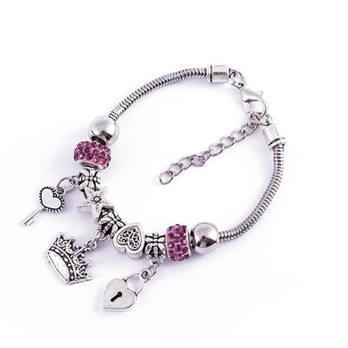 DIY Bracelet With Beaded Personality Design Lovers Jewelry Accessories For Women Heart Crown Bracelet Wholesale